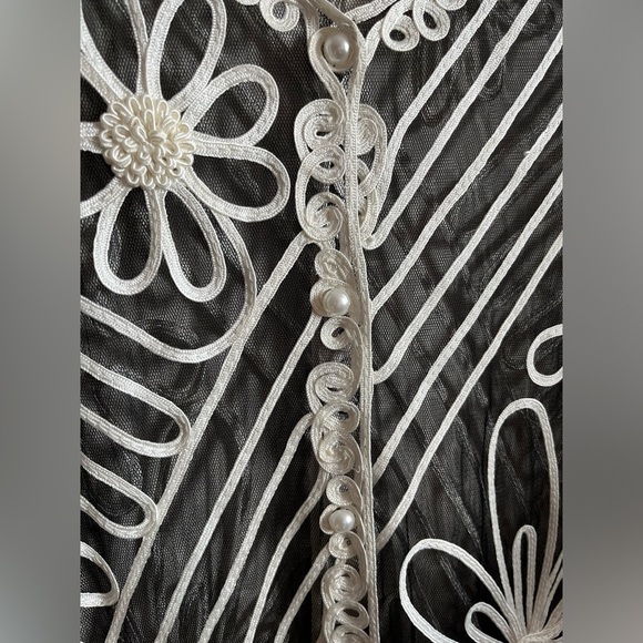 JAGUAR Vintage Sheer Embroidered Mesh Cardigan - Picture 5 of 8